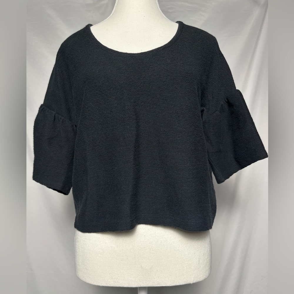 MADEWELL 100% Cotton‎ Black Ribbed Capsule Short Sleeve Size XS